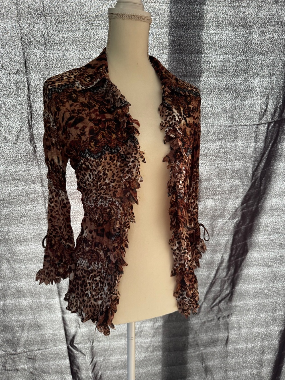 Vintage Le Caviar Lightweight Animal Print Blouse